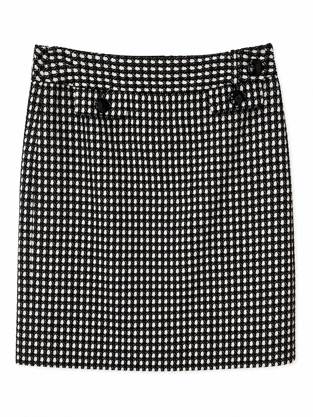 Ann Taylor Black and White Houndstooth Pencil Skirt